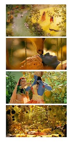 four different scenes from disney's beauty and the beast