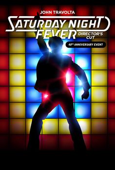 the dvd cover for saturday night fever, which features a silhouette of a man dancing