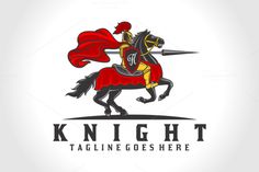 Knight V.4 by herulogo on @creativemarket Knight Logo Design, Logo Horse, Rs Logo, Spartan Warrior, Sports Logos, Branding Ideas