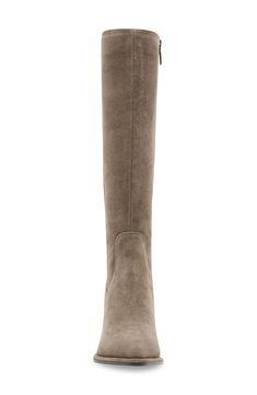 Perched on a covered block heel, a streamlined knee-high boot is styled with tonal stitching for an undeniably chic look. Waterproof: protects against rain, puddles and slush to keep feet dry in wet conditions 3" heel 14 3/4" shaft; 11" calf circumference Side zip closure Leather and textile upper/synthetic lining/rubber sole Imported Modern Over-the-knee Boots For Fall, Wide Calf Knee-high Boots With Suede Lining, Knee-high Suede Lined Work Boots, Tall Boot, Tall Boots, Knee High Boots, Fashion Boots, Side Zip, Knee High