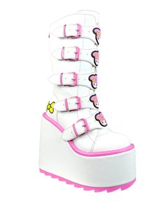 My Melody Outfit, Halloween Gifts For Friends, Hello Kitty Boots, Cute Halloween Gifts, Pink Platform Boots, Outfit Builder, Sanrio Clothes, Pink Platform, Pink Platforms