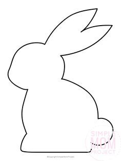 the outline of a bunny's head with its ears folded up to look like it is