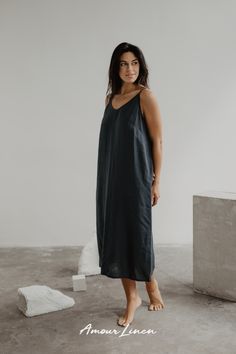 Linen slip dress dress JAKARTA is perfect for a bohemian, casual chic, or feminine style. You can wear the dress as a party outfit, date night outfit, or even a wedding guest outfit. Perfect for vacation outfit, spring outift idea, summer dress. This dress will complete a simple, minimalistic look.  For chilly evenings choose our linen coat or jacket! Our eco-friendly and sustainable women's fashion is made from 100% European linen. Add our sleeveless dress to your capsule wardrobe today! Linen Long Dress, Linen Slip Dress, Sleeveless Linen Dress, Linen Coat, Baby Shower Outfit, Long Linen Dress, Guest Attire, Wedding Attire Guest, Vacation Outfit