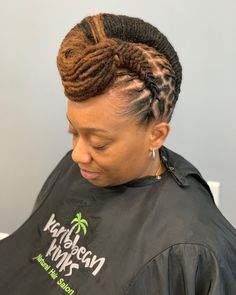 Braided Loc Updo, Dreadlock Updos, Camp Hair, Dread Lock, Natural Hair Salon