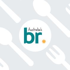 the logo for australia's br is shown above spoons and spatulas