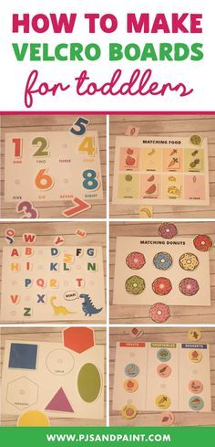 how to make velcro boards for toddlers with pictures and text overlay