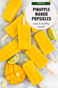 fresh pineapple mango popsicles are made with simple vegan and healthy ingredients