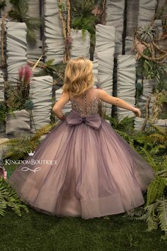 "Gorgeous Purple and Blush Pink flower girl dress with multilayered skirt, lace corset with buttons and lacing, bow. Specially designed of unique girls dress pattern for your chic special occasions, wedding, birthday, first communion, pageant, bridesmaid party, Christmas. Item material: upper layer of the skirt - tulle middle layer of the skirt- satin lower layer of the skirt - taffeta corset- satin, lace, lacing, buttons Item color: Purple and Blush Pink Size: 12m-2-3-4-5-6-7-8-9-10 The size ch Blush Pink Flower Girl Dress, Formal Flower Girl, Gray Flower Girl, Pink Flower Girl Dress, Purple Flower Girl Dress, Dress For Special Occasion, Girls Dress Pattern, Pink Flower Girl, Zardosi Embroidery