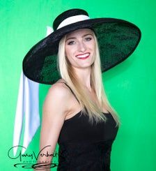 Couture hat. Designer hat. Kentucky Derby hat. Derby black | Etsy Black Sinamay Hats For Races, Evening Boater Hat With Short Brim In Sinamay, Elegant Black Panama Hat For Formal Occasions, Black Sinamay Hats With Curved Brim, Black Curved Brim Hat For Events, Elegant Black Sinamay Hat, Elegant Panama Hat With Curved Brim For Kentucky Derby, Black Boater Hat For Kentucky Derby Evening, Elegant Curved Brim Panama Hat For Kentucky Derby