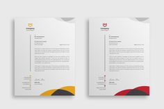 two letterheads on top of each other, with the same color and font