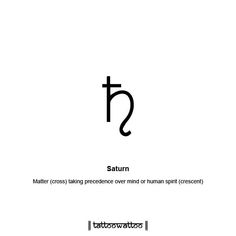 the symbol for saturn is shown in black and white, as well as other symbols