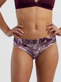 Full Coverage Bikini Bottom: Lehua - Magnolia Purple Brief Bottoms For Poolside, Adjustable Bottoms For Poolside, Purple High Waist Bottoms For Poolside, Purple Tie-side Bottoms For Vacation, High Waist Purple Beachwear Bottoms, High Waist Purple Bottoms For Beach, Purple Tie-side Swimming Bottoms, Sporty Purple Beach Bottoms, Sporty Purple Bottoms For Beach