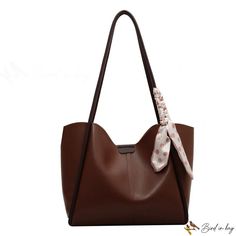 Bird in Bag - Large capacity handbag bag women's bag new simple fashion shoulder tote bag Solid Color Handheld Bag For Everyday Use, Solid Color Shoulder Box Bag For Everyday Use, Everyday Solid Color Box Shoulder Bag, Trendy Solid Color Tote Bags, Office Shoulder Bag With Double Handle In Solid Color, Chic Brown Bag, Shopping Handheld Bag In Solid Color, Shopping Solid Color Handheld Bag, Shopping Handheld Bag