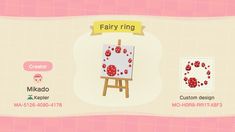 an animal crossing game screen with the name fairy ring on it and other items for each item