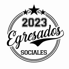 a black and white logo with the words egresados sociales on it