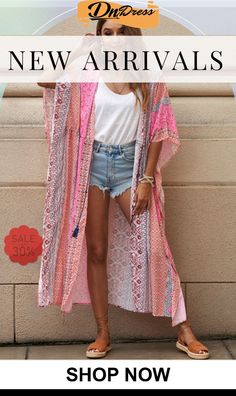 Boho Floral Print Open Front Kimono Tie Swimsuit, Bohemian Kimono, Maxi Skirt Boho, Perfect Swimsuit, Beach Swimsuit, Day At The Beach, Boho Floral, Kimonos, Three Quarter Sleeves