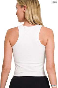 The Magnolia White Tank Top are the perfect basic summer top, truly it's perfect for anytime of the year. This material is SO good! Very lightweight and breathable. It is made from 95% rayon and 5% spandex. It features a ribbed material and also has a built-in bra! There are so many different style opportunities that come with this. Use it as a layering piece or a simple basic with a cute pair of shorts, jeans, etc. Sizes: Small: 4-10 Medium: 10-12 Large: 12-14 Sporty Ribbed Tank Top For Summer, Summer Cotton Tops With Seamless Construction, Seamless Cotton Tops For Summer, Basic Seamless Summer Tops, Basic Seamless Racerback Top, Seamless Cotton Racerback Top, Basic Ribbed Racerback Top, Shorts Jeans, Plus Dresses