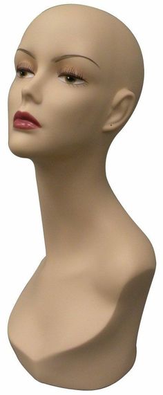 a mannequin's head is shown on a white background