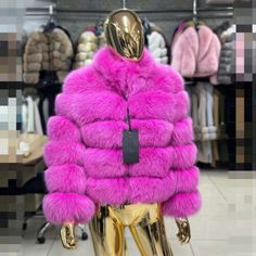 ad eBay - Find many great new & used options and get the best deals for Mens Winter Pink New Real Fox Fur Bomber Jacket Stand-up Collar Genuine Fur Coat at the best online prices at eBay! Free shipping for many products! Fur Coat Men, Mens Winter, Fox Fur, Men Winter, Animals Wild, Ebay Finds, Stand Up, Men's Clothing, Fur Coat