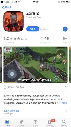 an iphone screen showing the app's screenshots for games and video games