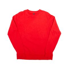 PREMIUM Sweatshirt Red Crew Neck Mens M Casual Red Sweater With Ribbed Cuffs, Red Crew Neck Sweater With Ribbed Cuffs, Red Sweater With Ribbed Cuffs And Relaxed Fit, Red Casual Crew Neck T-shirt, Red Crew Neck Casual T-shirt, Casual Red Crew Neck T-shirt, Red Relaxed Fit Sweater, Red Crew Neck Top With Ribbed Cuffs, Red Cotton Crew Neck Sweater