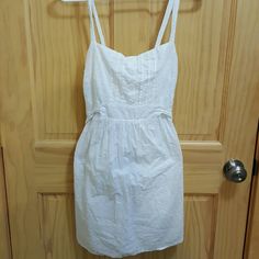 This Dress Is Practically Brand New! Only Worn Once For A Few Hours, Under My Gown When I Graduated High School. Size M With Side Zipper And Back Tie. Would Fit Someone Size 2-4 Best. Tag Does Show Wear From Washing. Mint Condition! Cotton Lined Mini Sundress, Summer Cotton Mini Dress Lined, Lined Cotton Summer Mini Dress, Cotton Lined Mini Dress For Daytime, Daytime Cotton Lined Sundress, Cotton Lined Sundress For Daytime, Daytime Cotton Lined Dresses, Cotton Daytime Dresses With Lining, Cotton Daytime Dress With Lining