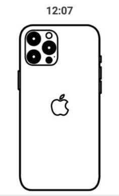 an apple iphone is shown in this drawing, and it appears to be the same size as