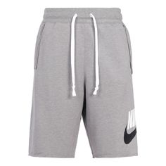 Nike As Nike Sportswear Spe Ft Alumni Short Logo 'Grey' DM6818-029 (Men's/Casual/Shorts/Breathable/Solid Color) Nike Gray Activewear With Built-in Shorts, Nike Sportswear Shorts With Moisture-wicking, Nike Sportswear Athletic Shorts, Nike Moisture-wicking Sportswear Shorts, Gray Casual Athletic Shorts For Loungewear, Gray Short Activewear For Loungewear, Gray Sportswear Bottoms For Leisure, Sporty Gray Sports Shorts, Gray Sporty Shorts For Sports