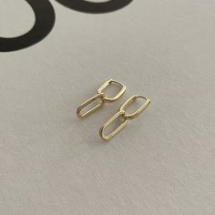 Truly Blessed Jewels - Eva Gold Paperclip Earrings Minimalist Earrings With Paperclip Chain As Gift, Minimalist Paperclip Chain Earrings For Gift, Minimalist Paperclip Hoop Earrings For Gift, Minimalist Paperclip Chain Earrings As Gift, Trendy Everyday Paperclip Earrings, Gold Paperclip Earrings For Everyday, Everyday Paperclip Shaped Earrings With Ear Wire, Modern Clip-on Hoop Earrings For Everyday, Everyday Paperclip Ear Wire Earrings