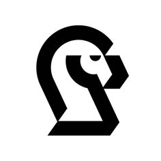 a black and white logo with the letter q