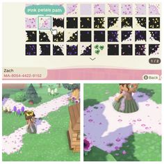 an animal crossing game is shown in two different screens, one with a girl and the other