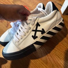 Still In Great Condition Like Never Worn. It’s A Size 39 Which Is Equivalent To A Women’s 9 However They Run Small So If You Wear An 8 They Would Be A Perfect Fit White Sneakers For Spring, Designer White Sneakers For Spring, Off White Vans, Van Color, Off White Shoes, White Vans, Womens Shoes Sneakers, White Black, White And Black