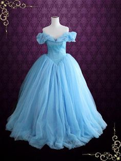 Cinderella Blue Ball Gown Evening Dress | Cinderella Lotr Elrond, Lace Overlay Wedding Dress, Blue Lace Wedding Dress, Enchanted Princess, Cinderella Blue, Blue Ball Gown, Boho Style Wedding Dress, Cinderella 2015, Blue Ball Gowns