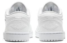 This Air Jordan 1 Low "Triple White" is built completely from smooth leather and has three hits of tonal branding – a Jumpman on the tongue, a Swoosh on the sidewall, and a Wings logo on the heel. Overlays are crafted with textural tumbling all across, even along with the swoosh. Classic Leather Sneakers With Padded Tongue, Classic White Sneakers With Padded Tongue, Jordan 1 Low Triple White, Air Jordan 1 Low White, Wmns Air Jordan 1, Vapour Max Nike, Air Jordans Women, Nike Sacai, Low Air Jordan 1