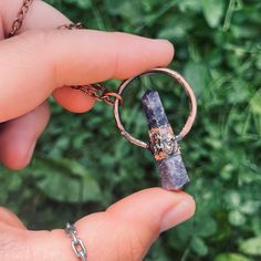 Handmade, electroformed pendant. Amethyst. Each piece is unique in its own way. Electroformed Amethyst Crystal Necklace As Gift, Amethyst Point, Chain Lengths, Amethyst, Chain, Pendant