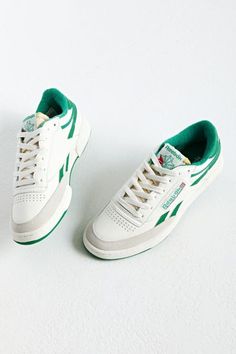 The classic Club C sneakers by Reebok with a leather low-top upper and lace closure. Topped with logo stripe accents to the sides. Finished with a durable rubber outsole.Content + Care. Leather, rubber Spot clean Imported Green Reebok, Reebok Club C Revenge, Club C Revenge, Reebok Club C, Vintage Reebok, Club C, Reebok Classic, Christmas 2022, Vans Old Skool Sneaker