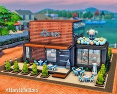 Sims 4 Bubble Tea, Sims 4 Bubble Tea Shop, Tea Places, Bubble Tea Shop, Sims Builds, Concept Models Architecture, Youth Center