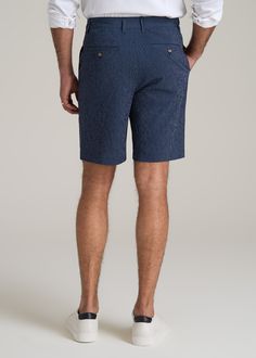 Summer's Best Shorts for Tall Guys Cool Comfort, Tall Style Step into the summer season with our Seersucker Shorts, the perfect tall men's shorts for the fashion-forward guy. Crafted from lightweight seersucker fabric, these shorts provide a modern fit and an above-knee length for ultimate comfort and style. The external drawstring ensures a perfect fit, making these shorts for tall guys a must-have for any summer wardrobe.• Lightweight seersucker fabric for summer comfort• Modern fit and above- Best Shorts, Scrubs Dress, Cozy Sleepwear, Seersucker Fabric, Tall Men, Seersucker Shorts, Summer Lookbook, Sports Blazer, Long Sleeve Tee Shirts