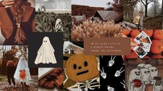 a collage of halloween images with pumpkins and ghost