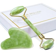 Self-care Guru-muscle tension relief, reduce facial puffiness and help your skin look fresh; firm your skin and make it look dewy and lifted Jade Roller: The skincare face massager tool is smooth, sturdy and no squeaky. It provides the cool feeling and energizes the skin as christmas gifts for women Gua Sha: not only can lift your skin and improve fine lines with upwards pressure, but it also helps to shape your jawline, which can be used as a Jawline sculptor tool Tips: You can keep the facial Facial Puffiness, Gua Sha Set, Jade Face Roller, Eyes Care, Face Massager Tool, Roller And Gua Sha, Facial Tools, Skin Tightening Face, Gua Sha Facial