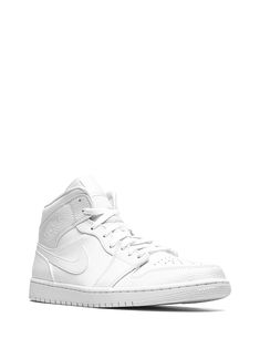 Jordan Air Jordan 1 Mid "Triple White" Sneakers - Farfetch Jordan 1 Mid Triple White, Nike Air Jordan 1 Mid, Jordan Air, Nike Air Jordan 1, Air Jordan 1 Mid, Jordan 1 Mid, Air Jordan 1, White Sneakers, Sneakers White