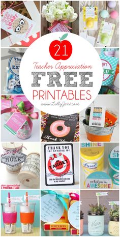 twelve teacher appreciation free printables for teachers