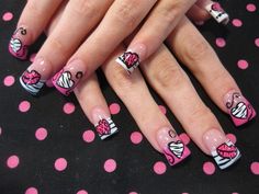 25 Scene Nails, Swag Era, Valentine Nail, Valentine Nail Art, Duck Nails, Makeup Images, Acrylic Nails Designs, Cool Nails, Toe Nail Designs