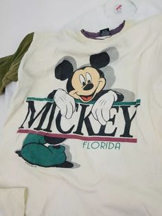 Vintage 90s Mickey Mouse Florida t-shirt Disney SIZE XL all print graphics | eBay Vintage Disney Shirts, Happy Customer, Vintage Mickey, Disney Outfits, Vintage Disney, All Print, Vintage 90s, Crewneck Sweatshirt, Vintage Outfits