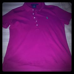 New With Out Tags Ralph Lauren Sport Hot Pink Polo. Xl Slimfit Ralph Lauren Pink Spring Top, Ralph Lauren Pink Top For Spring, Fitted Ralph Lauren Pink Top, Fitted Pink Ralph Lauren Top, Pink Ralph Lauren Cotton Tops, Pink Polo, Ralph Lauren Sport, Ralph Lauren Tops, Pink And Green