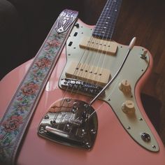 vive le vent Electric Guitar, Guitar, Band, Floral, Pink, Design