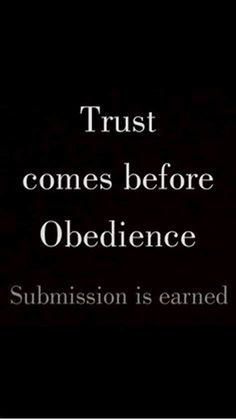 a black and white photo with the words trust comes before obedience