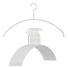 a white hanger with five clips on it