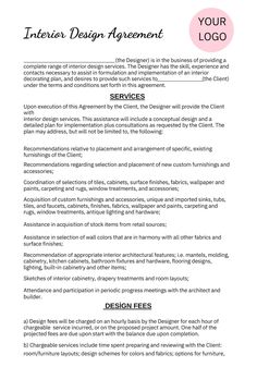 the interior design agreement is shown in this document