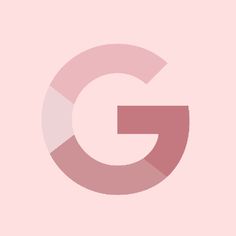 a pink background with the letter g in it's center and an arrow on top